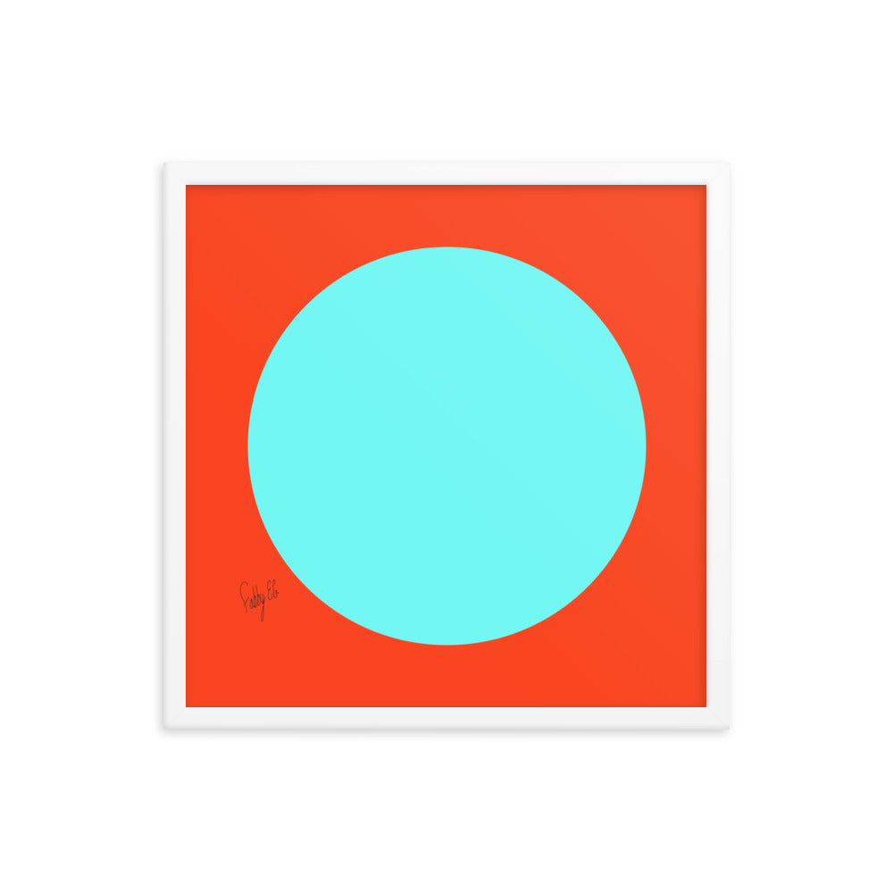 Circling around orange framed poster