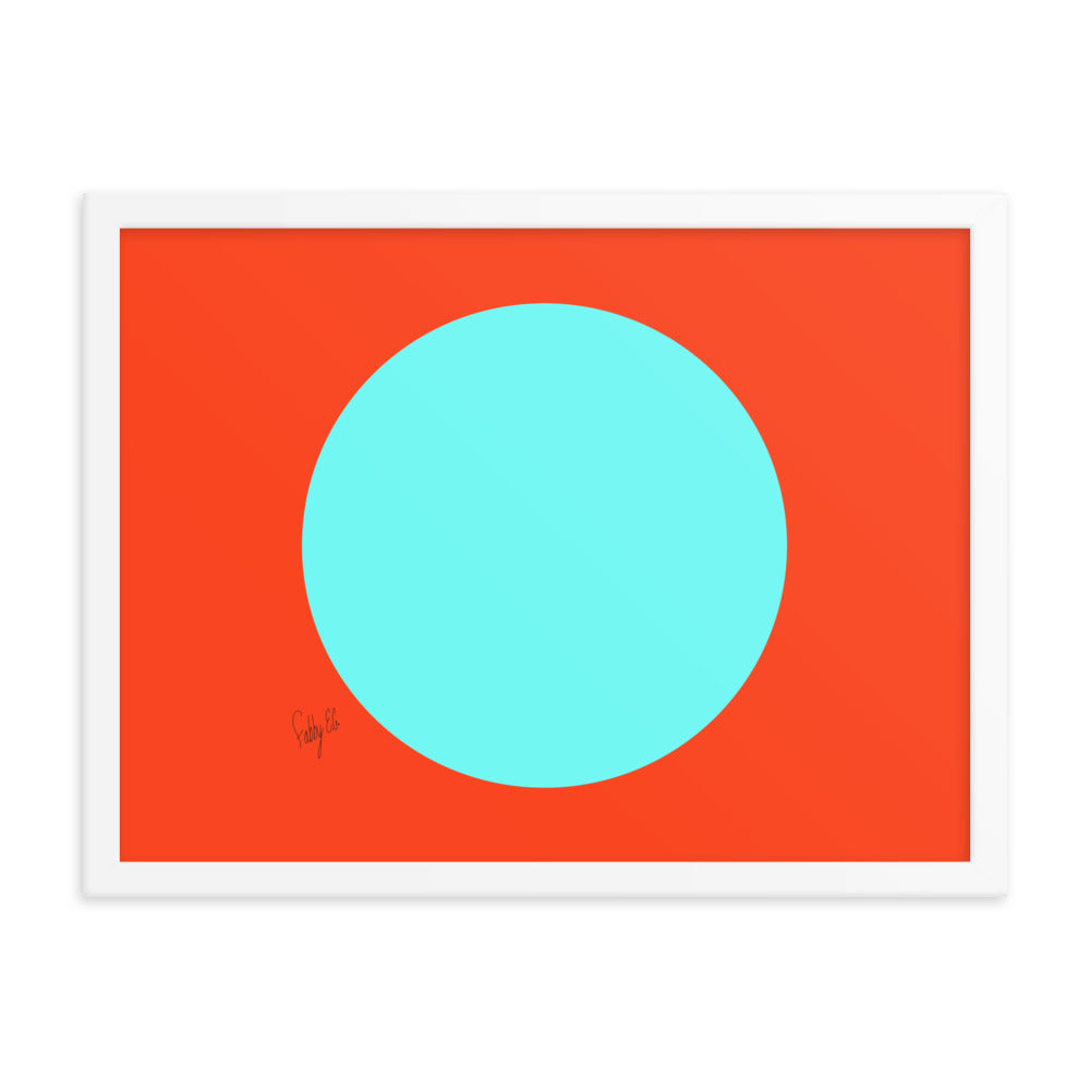 Circling around orange framed poster