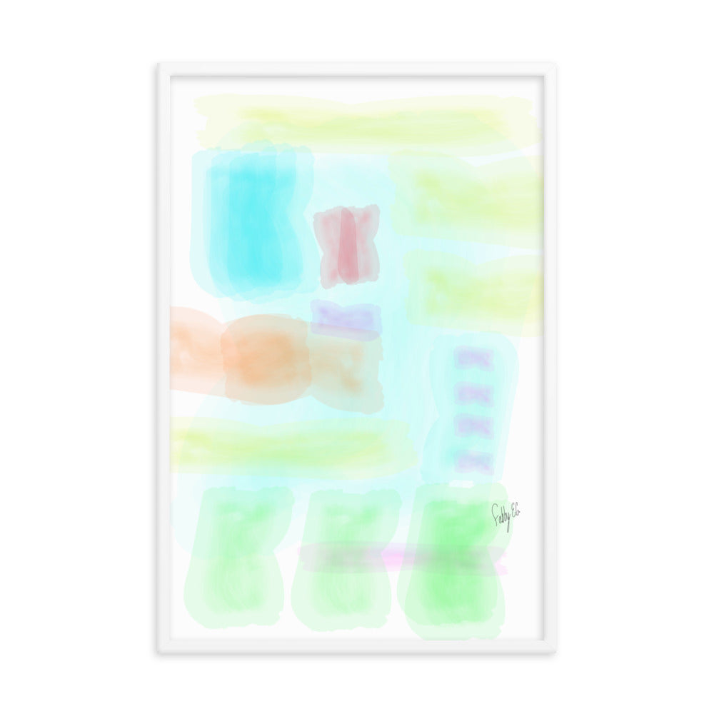 Watercolor abstract framed poster