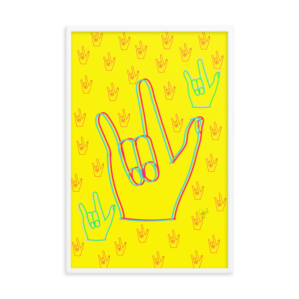 I love you sign language framed poster