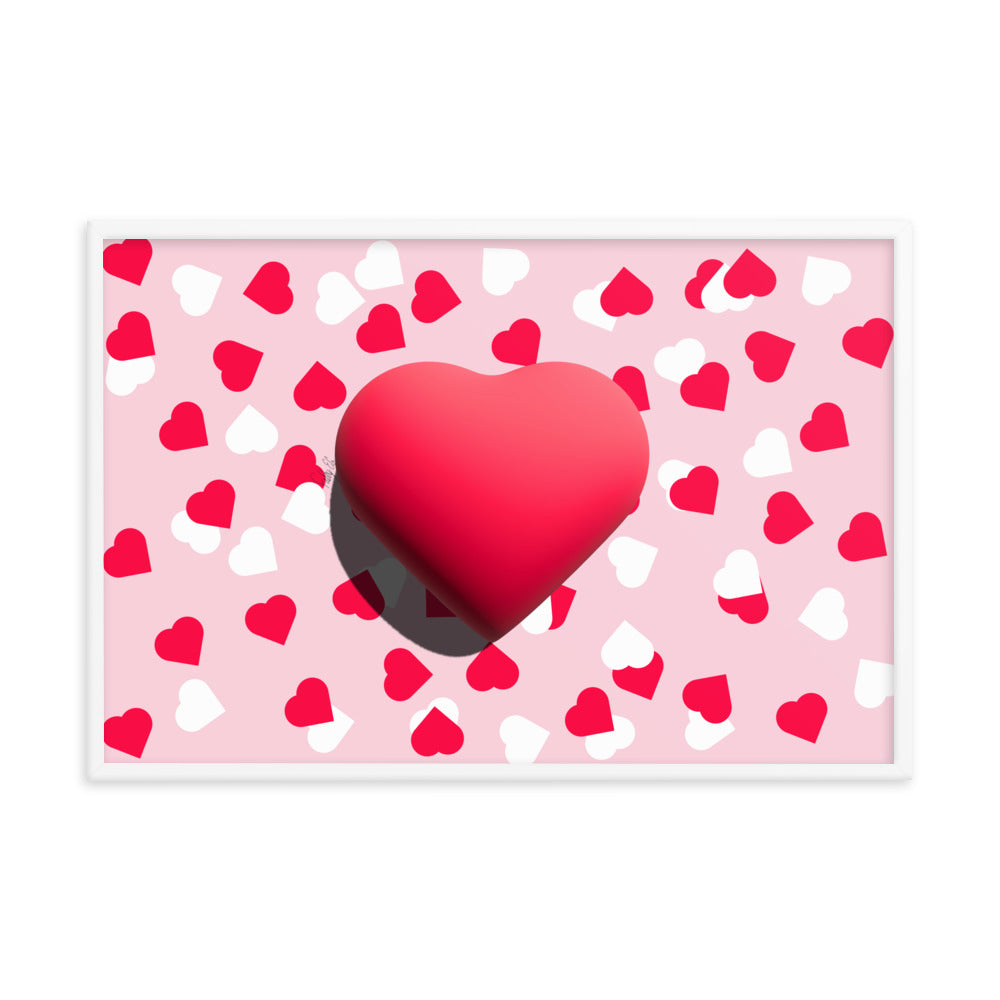 Valentines heart for love framed poster