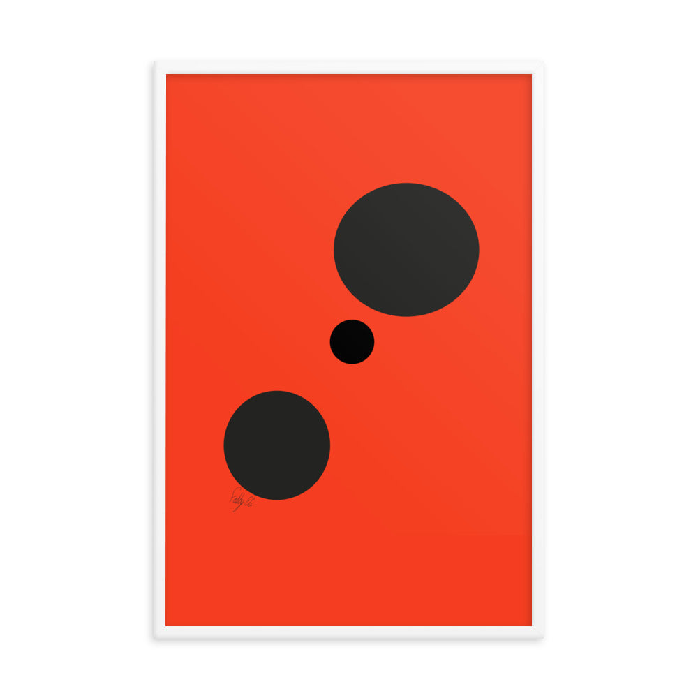 Dots orange framed poster