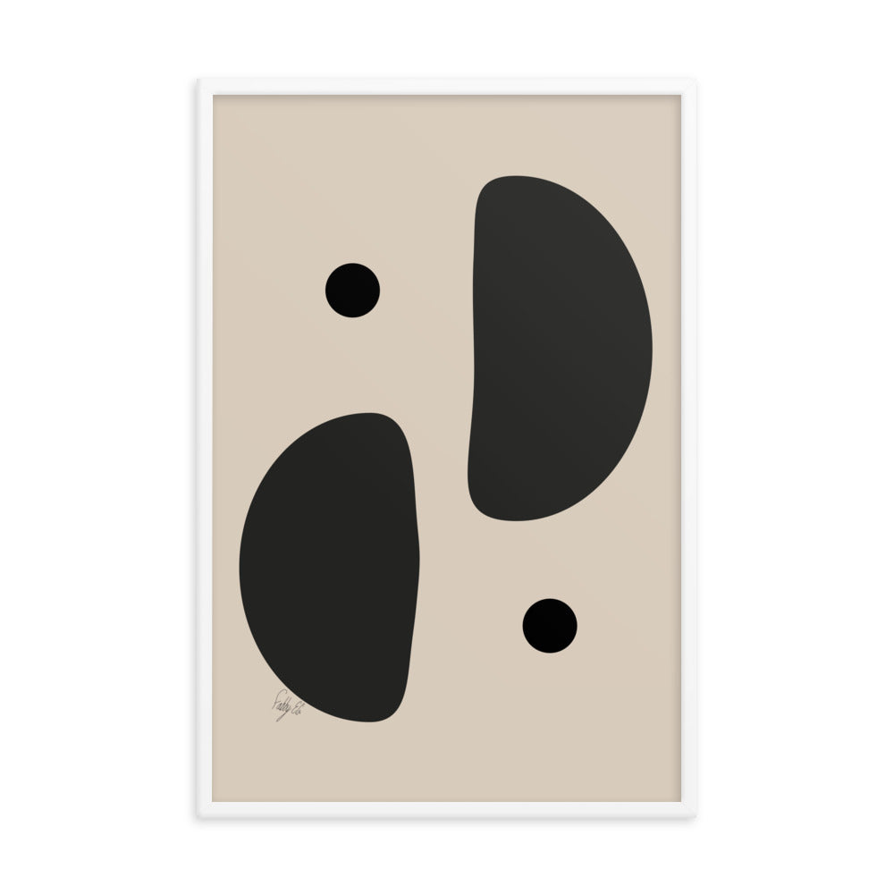 Mirror effect dots pale framed poster