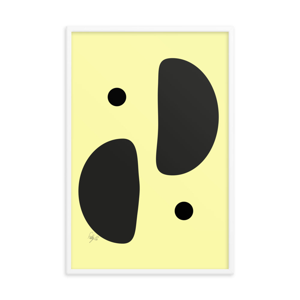 Mirror effect dots yellow warmth framed poster