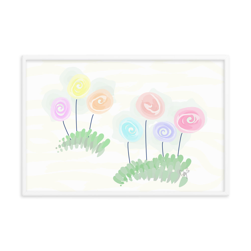 Women’s day flowers framed poster