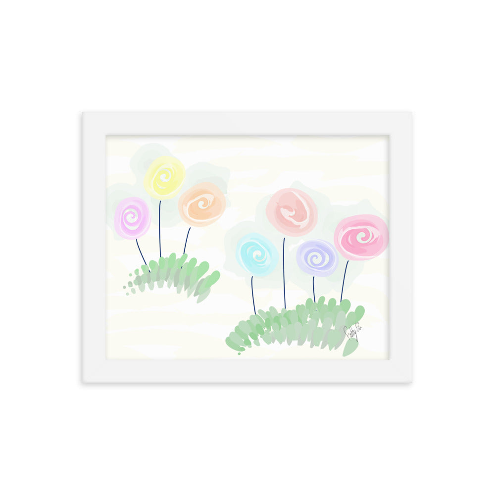 Women’s day flowers framed poster