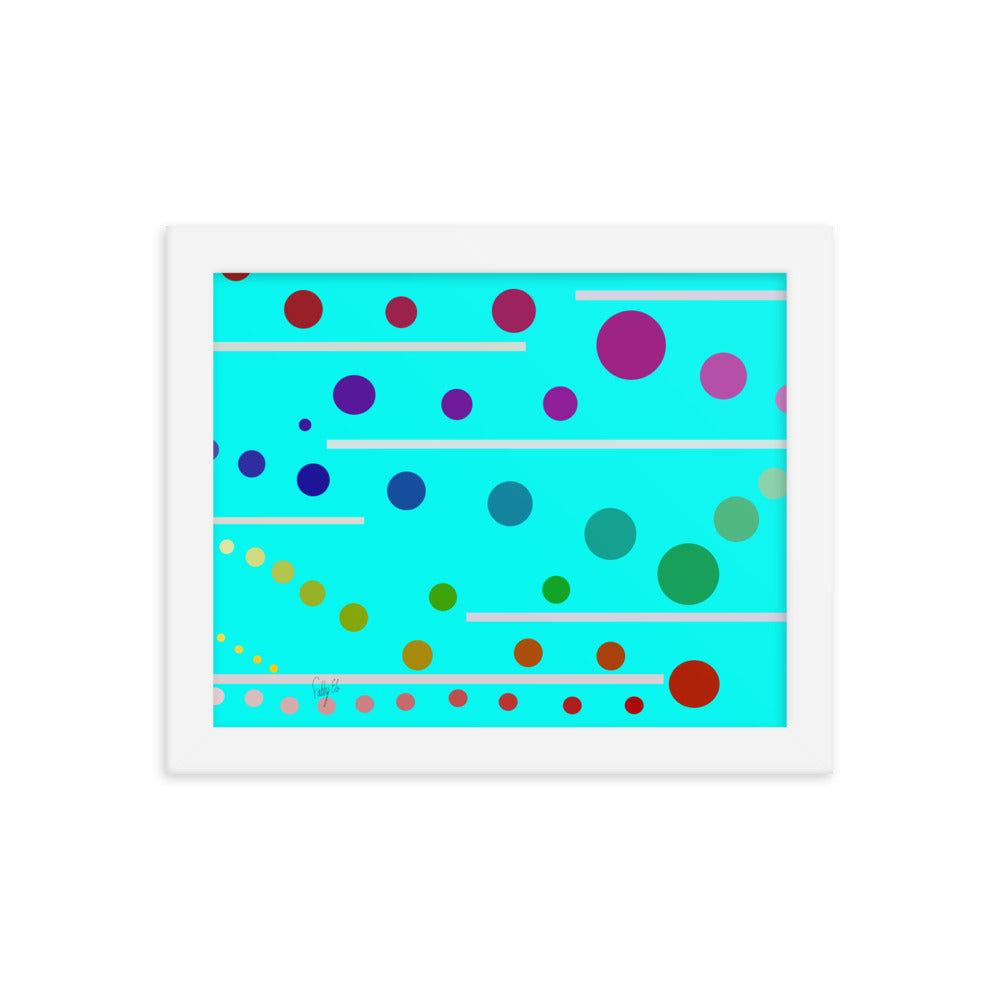 Follow along cyan blue framed poster