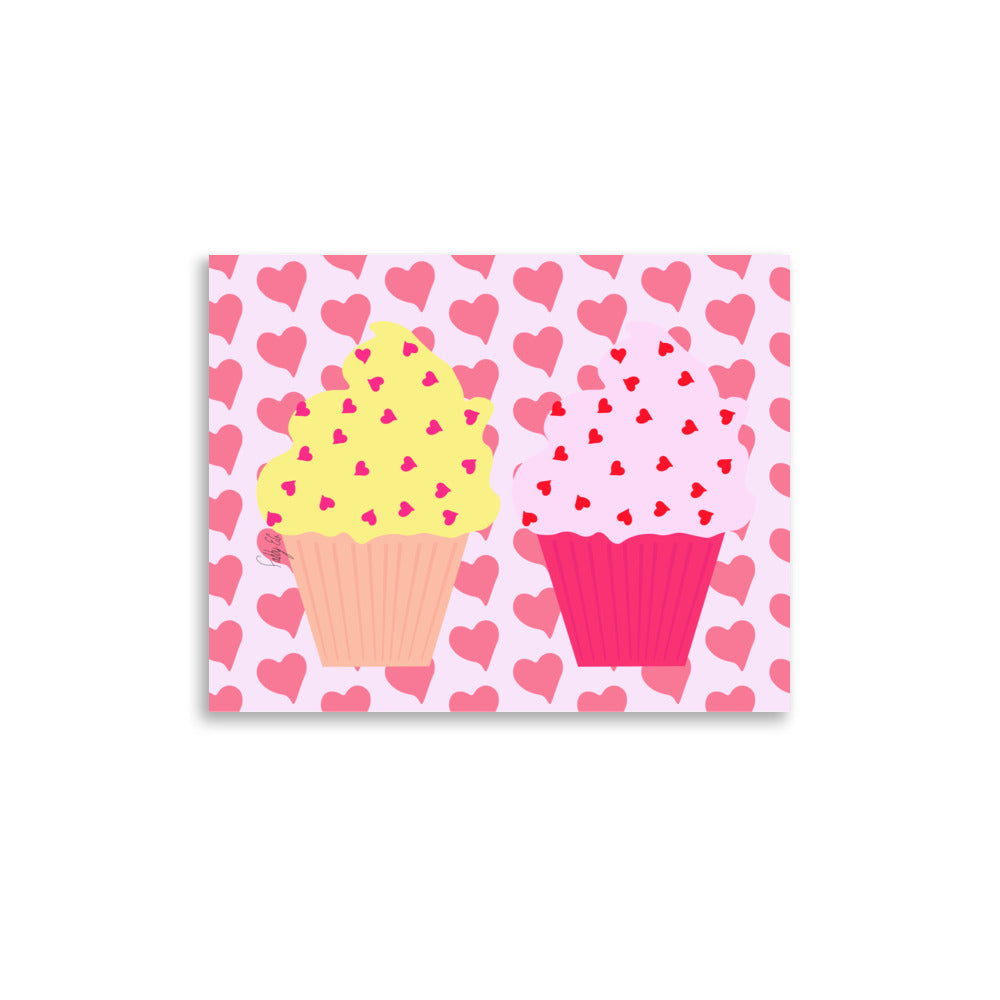 Two cupcakes in love Poster