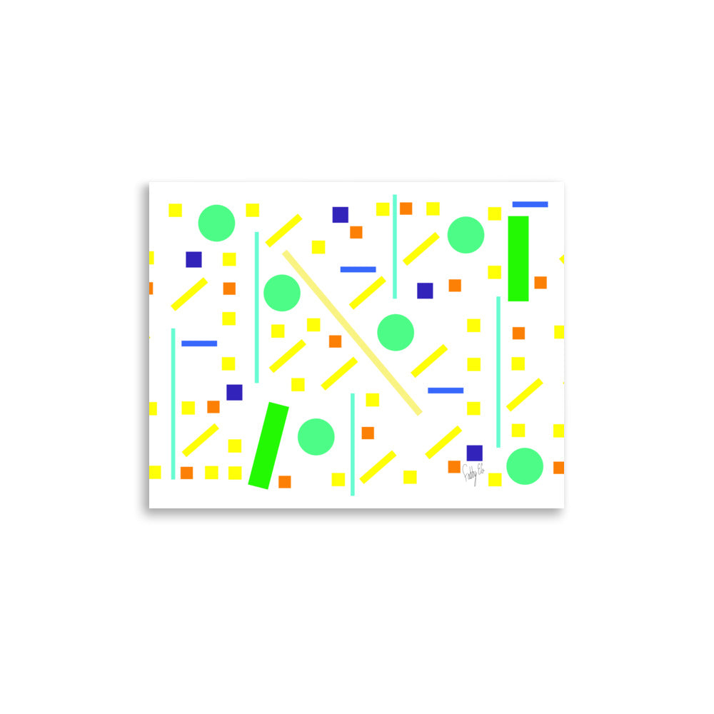 Squares and petite rectangles (white), Poster