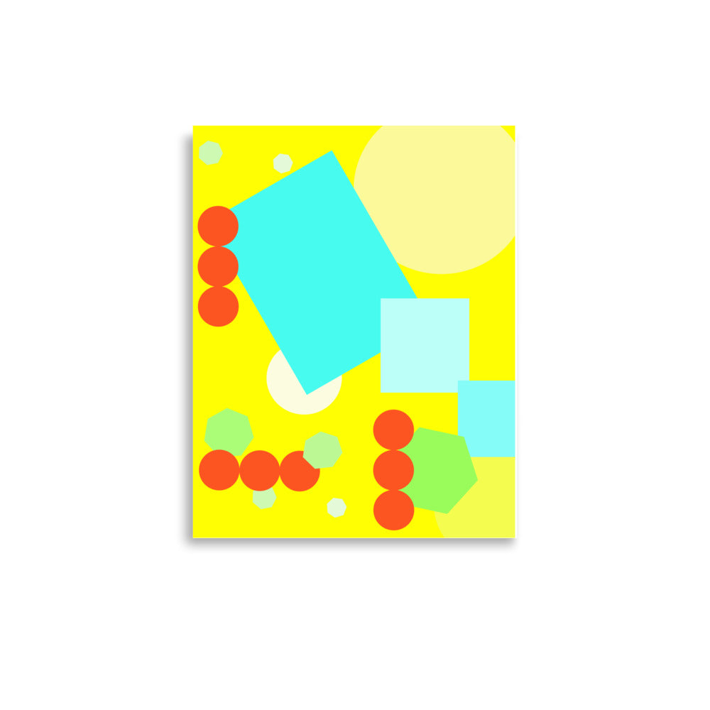 Geometric shapes in yellow Poster