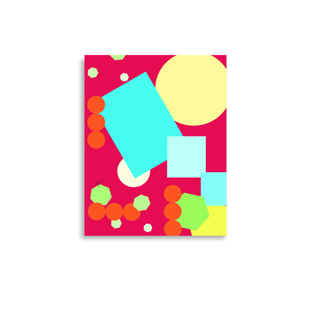 Geometric shapes in pink Poster