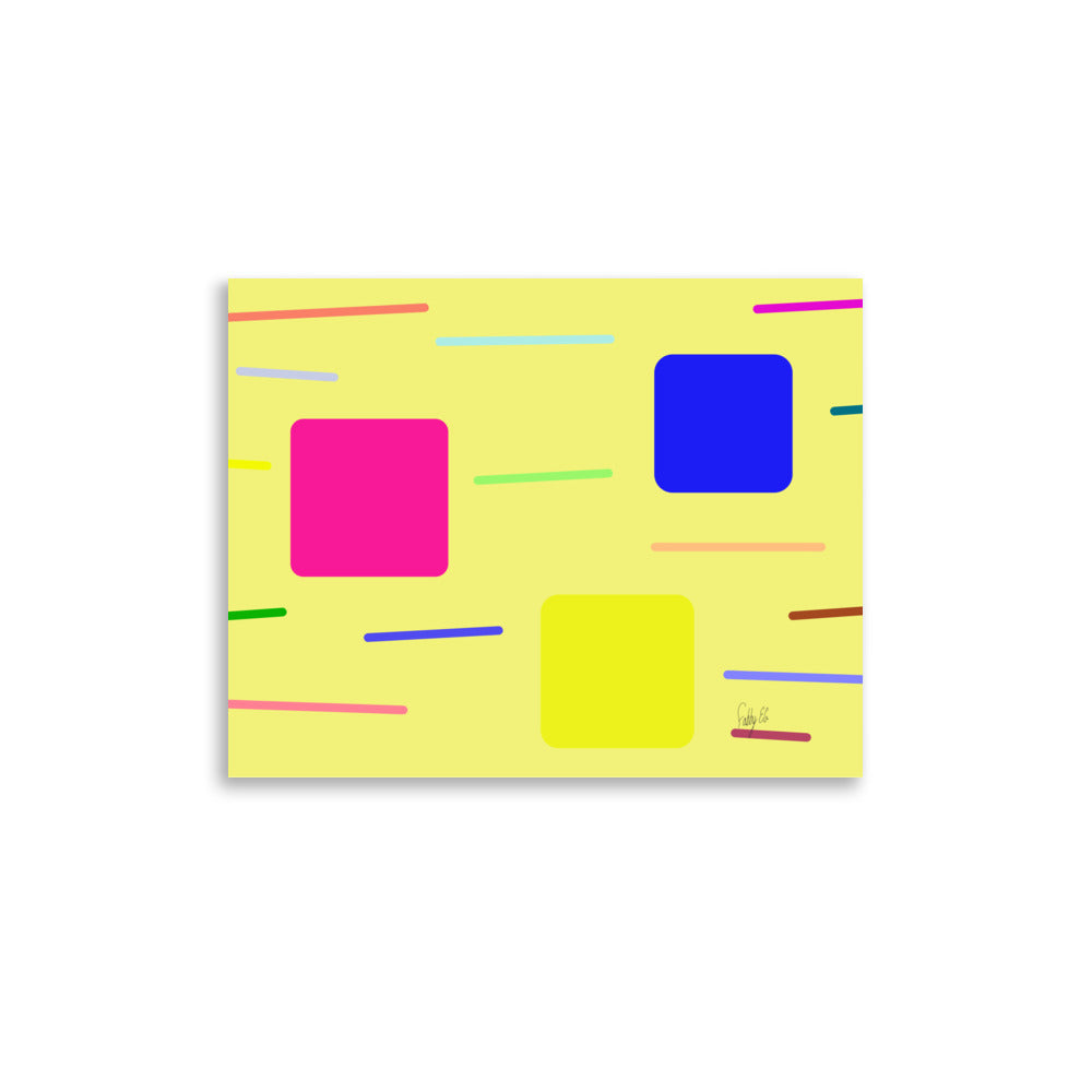 Time zone in a square yellow Poster
