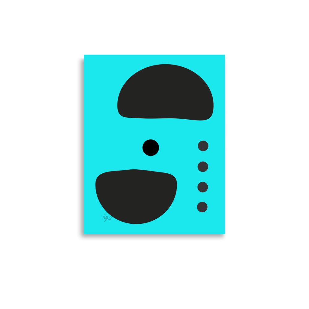 Dots taking sides blue Poster