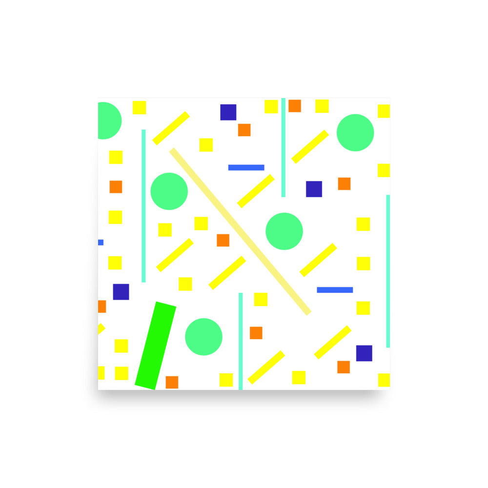 Squares and petite rectangles (white), Poster