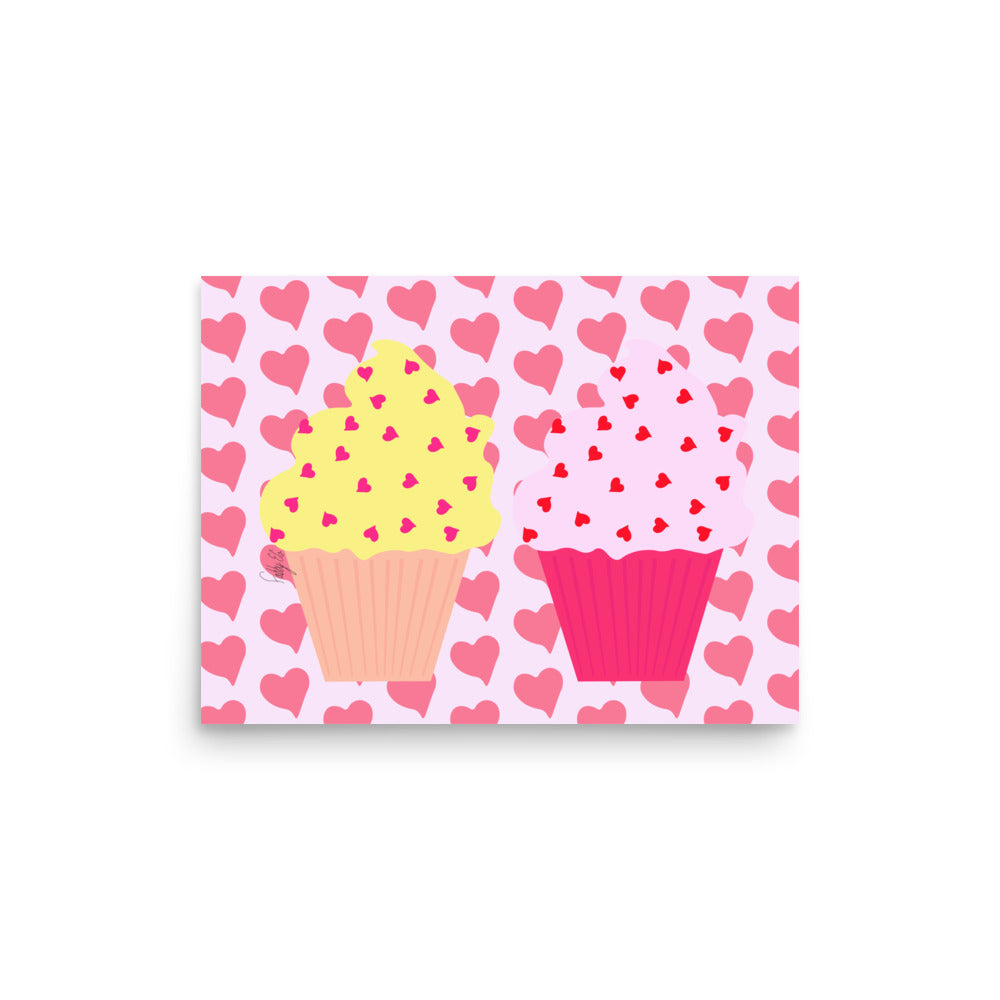 Two cupcakes in love Poster