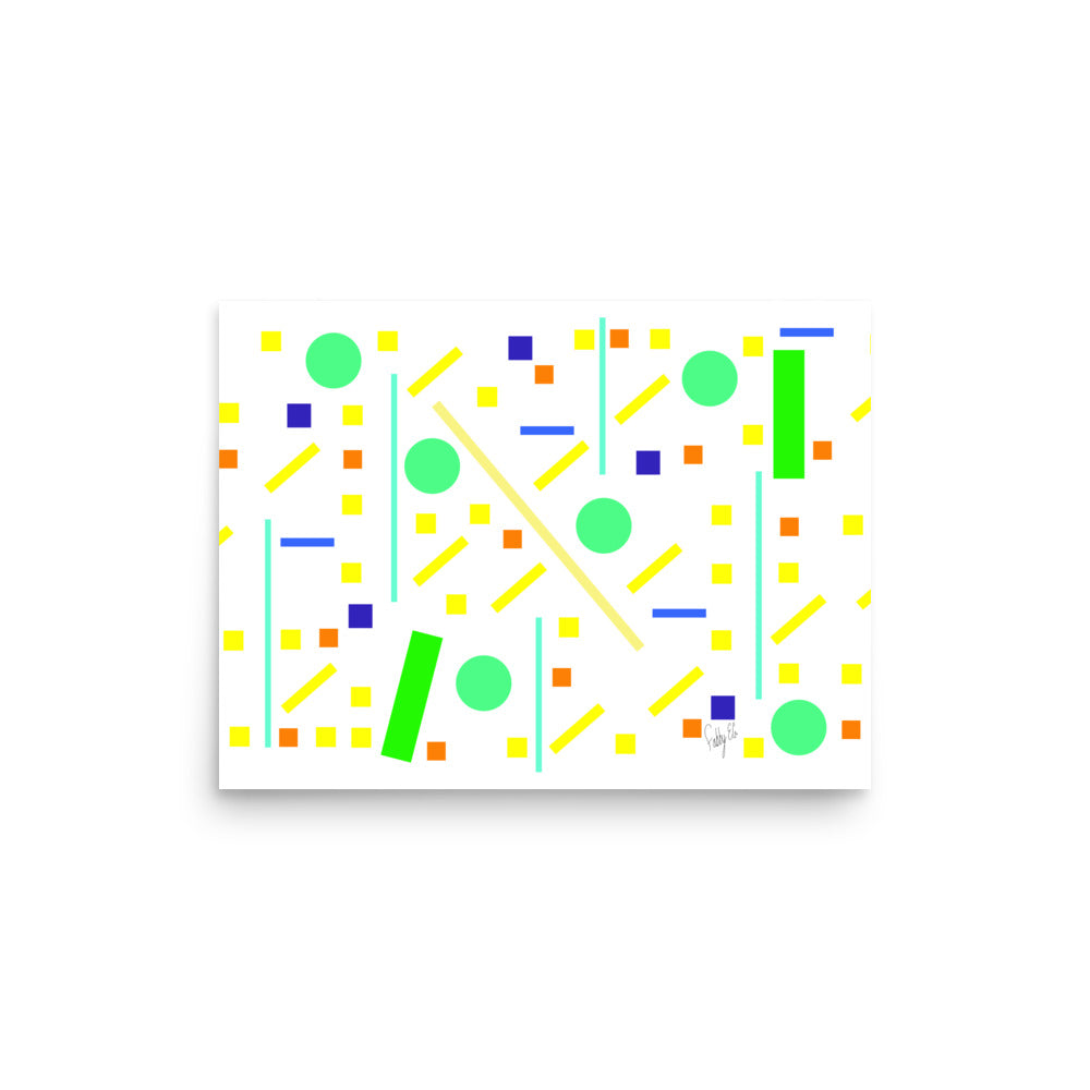 Squares and petite rectangles (white), Poster