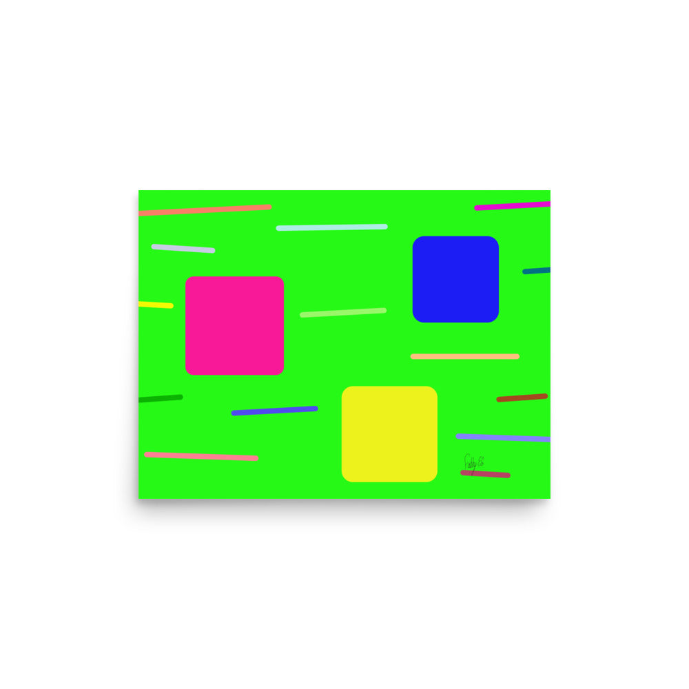 Time zone in a square green Poster