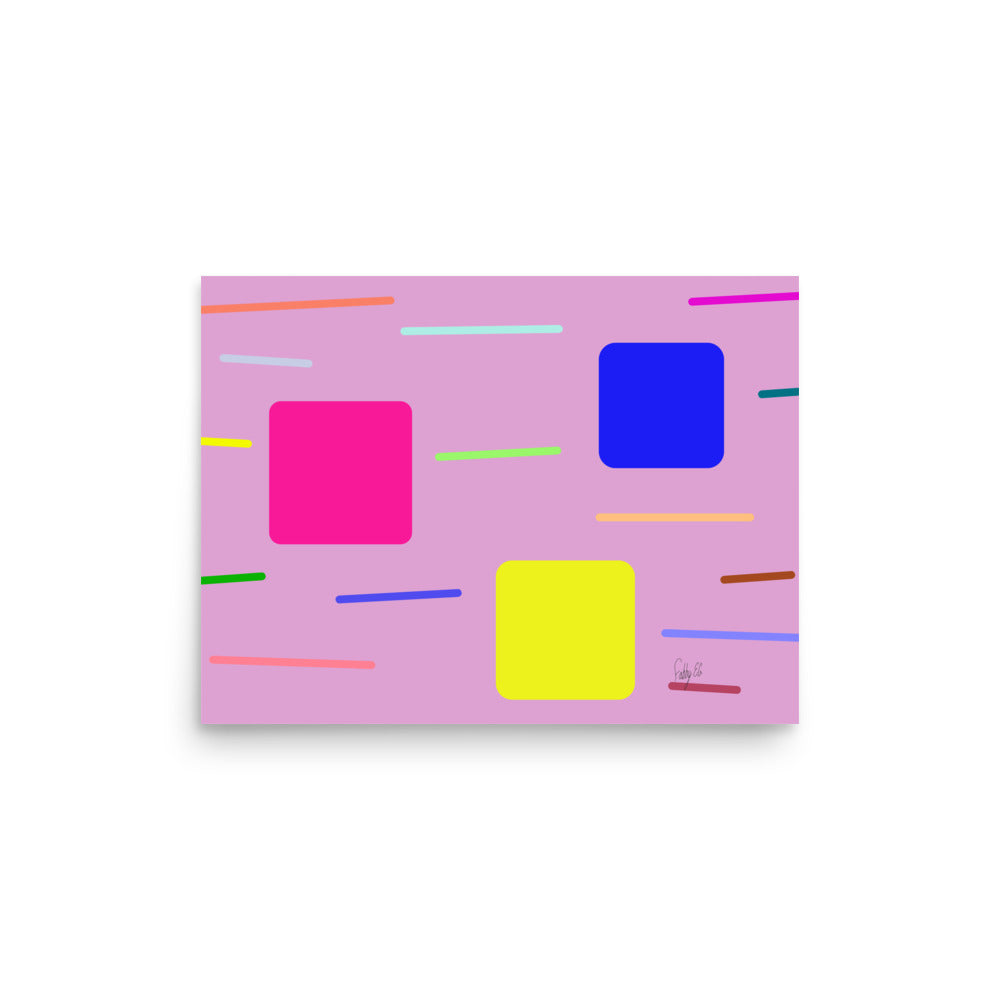 Time zone in a square pink Poster