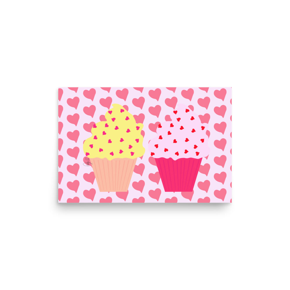 Two cupcakes in love Poster
