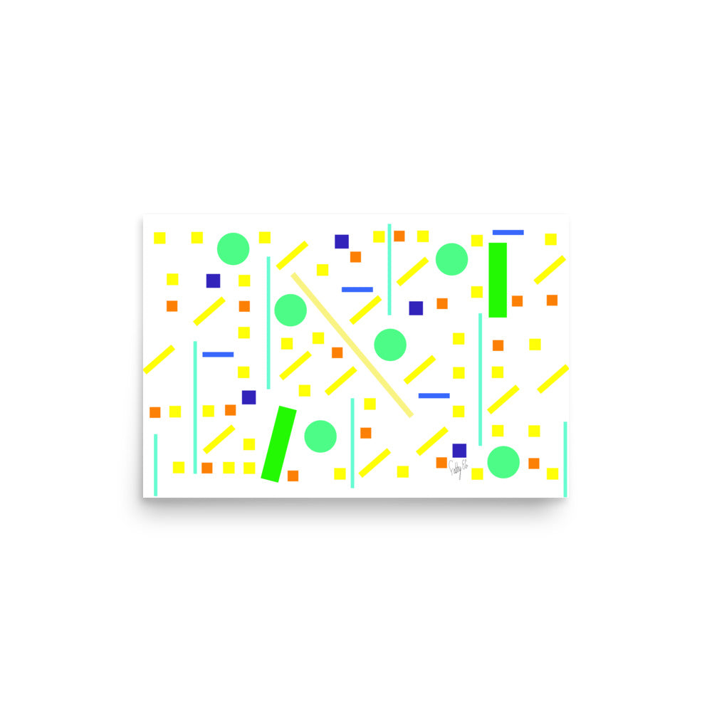 Squares and petite rectangles (white), Poster