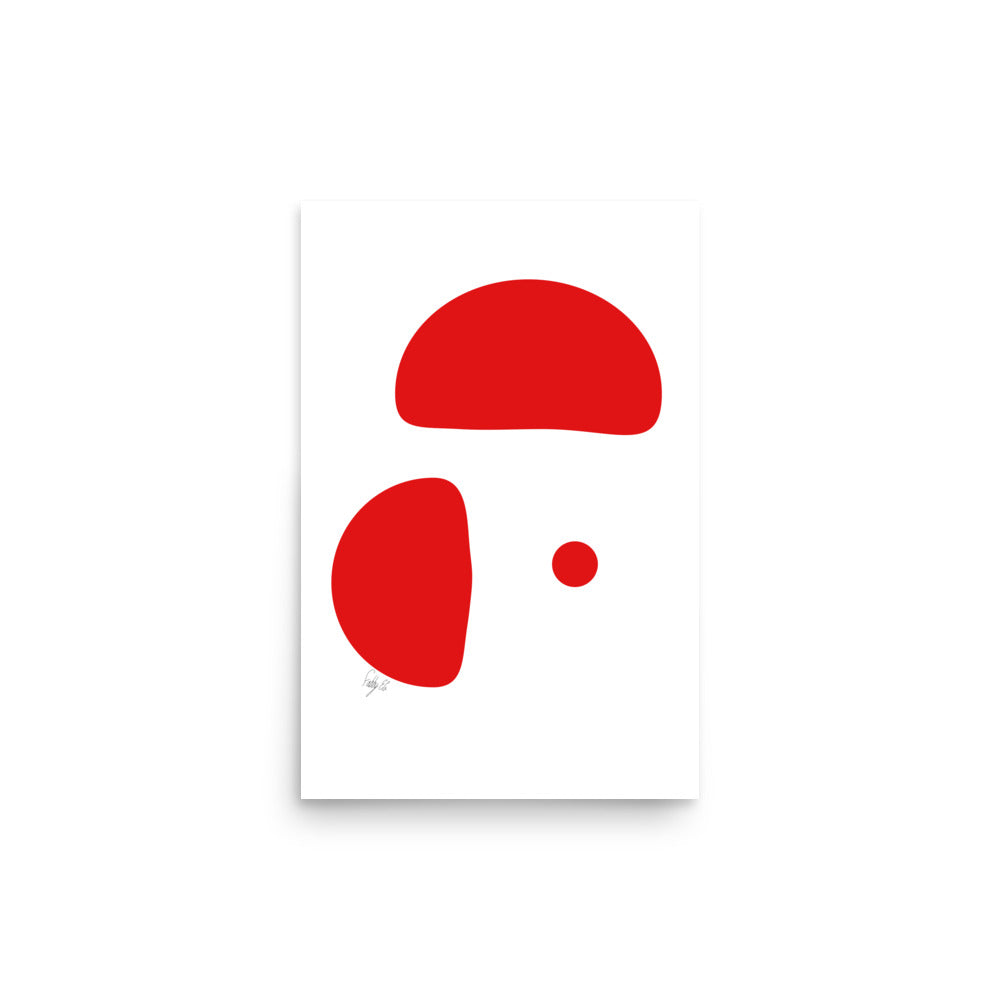 Opposite dots red Poster