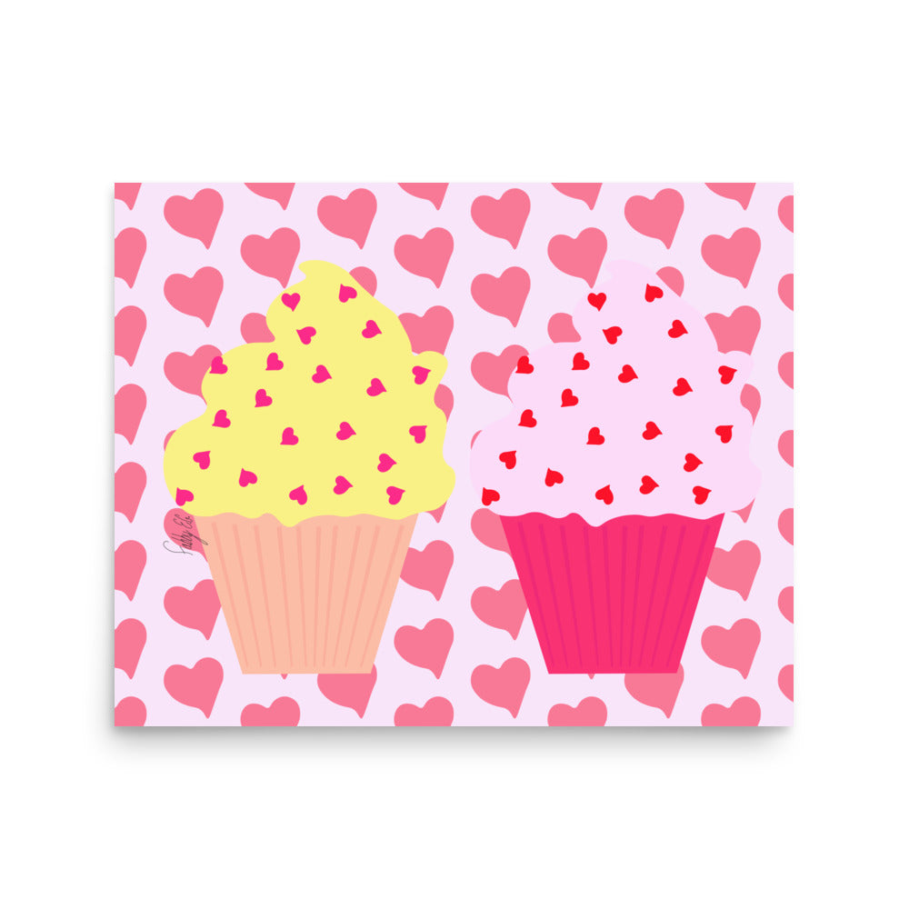 Two cupcakes in love Poster