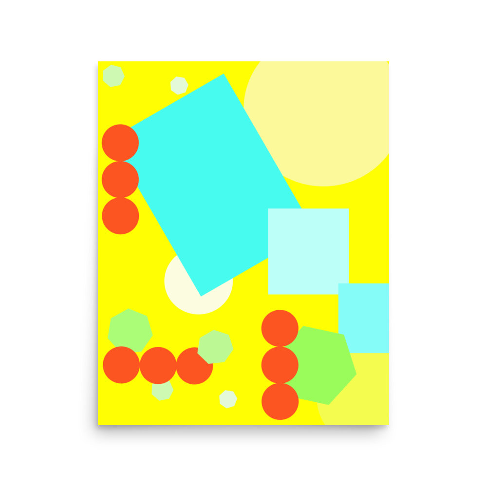 Geometric shapes in yellow Poster