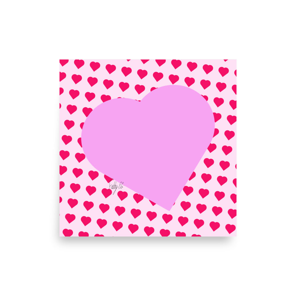 In love (pink heart) Poster