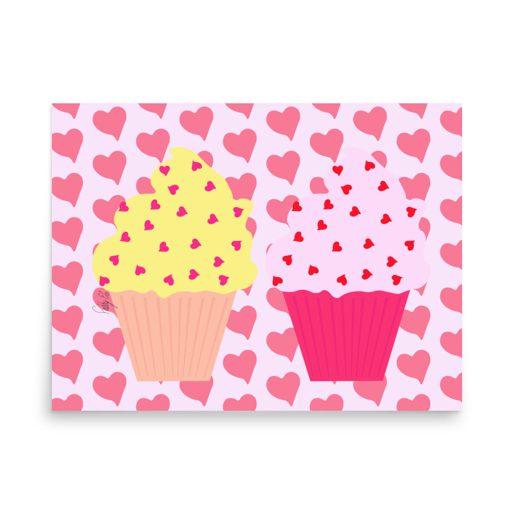 Two cupcakes in love Poster