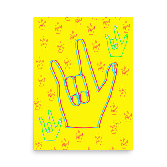 I love you sign language, (enhanced matte paper) Poster