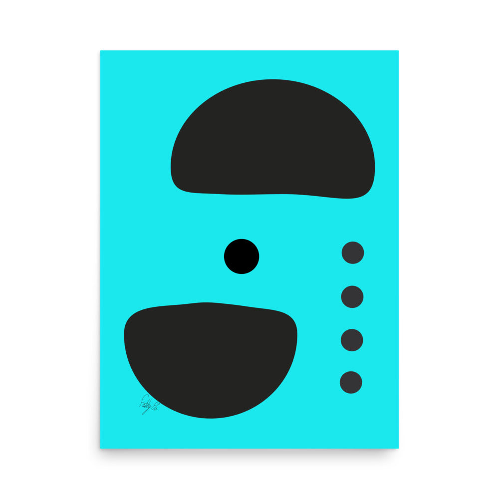 Dots taking sides blue Poster