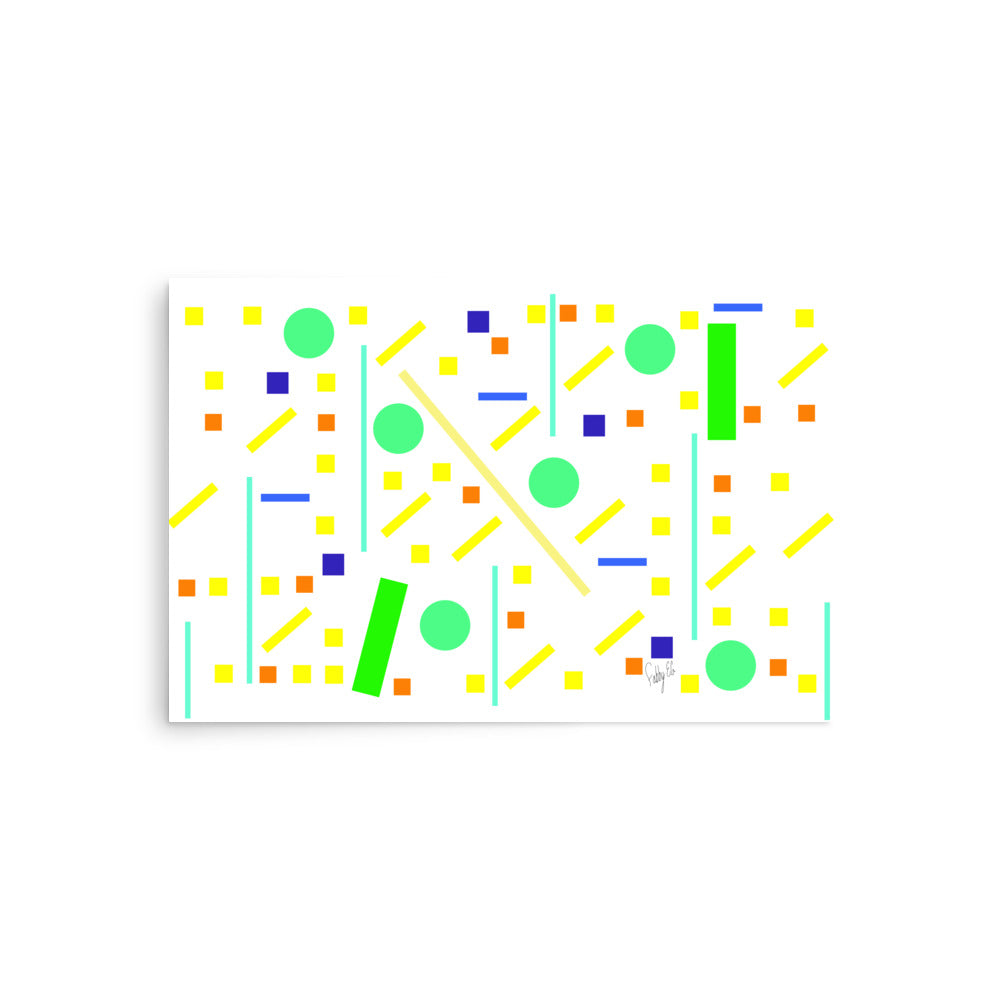 Squares and petite rectangles (white), Poster