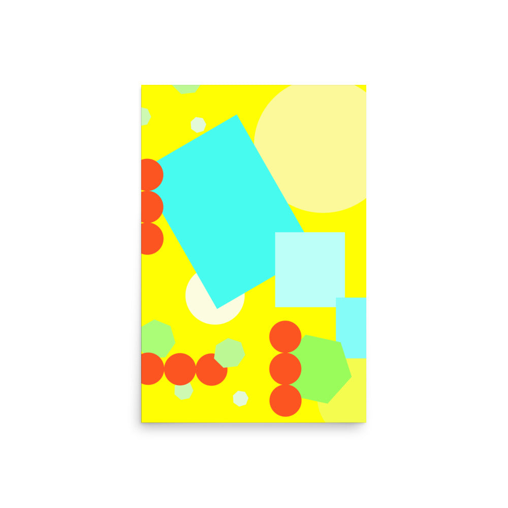 Geometric shapes in yellow Poster