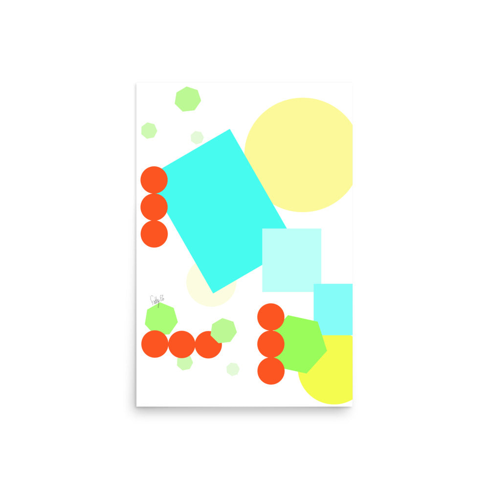 Geometric shapes in white Poster