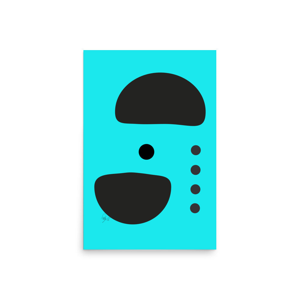 Dots taking sides blue Poster