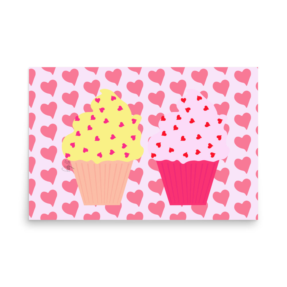 Two cupcakes in love Poster