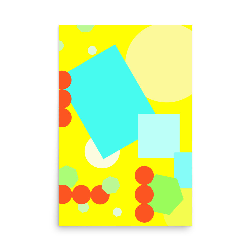 Geometric shapes in yellow Poster