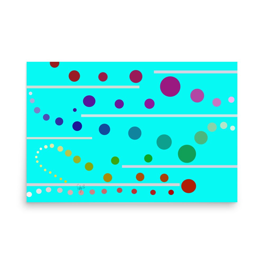 Follow along cyan blue Poster