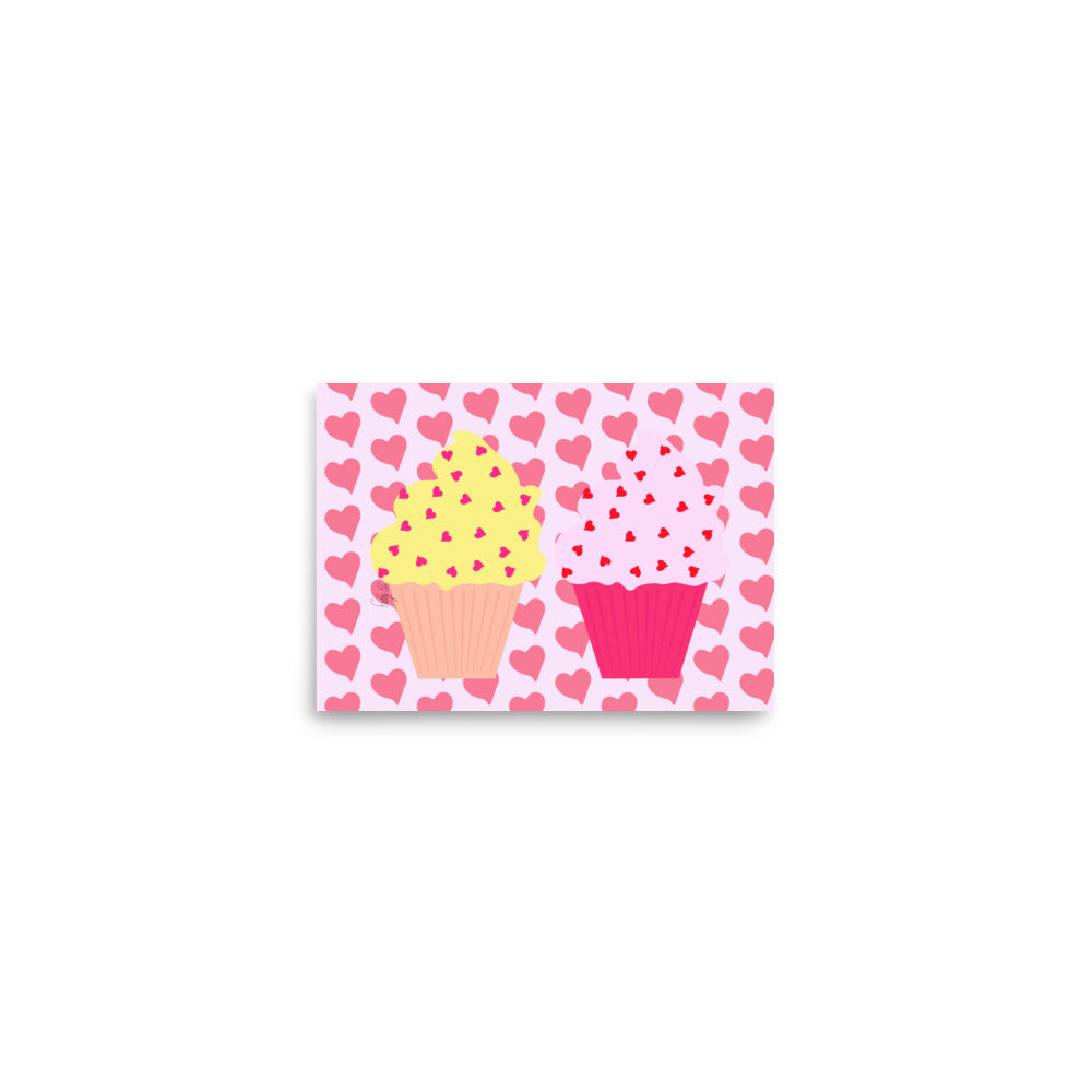 Two cupcakes in love Poster