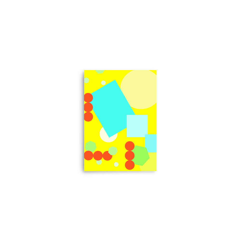 Geometric shapes in yellow Poster