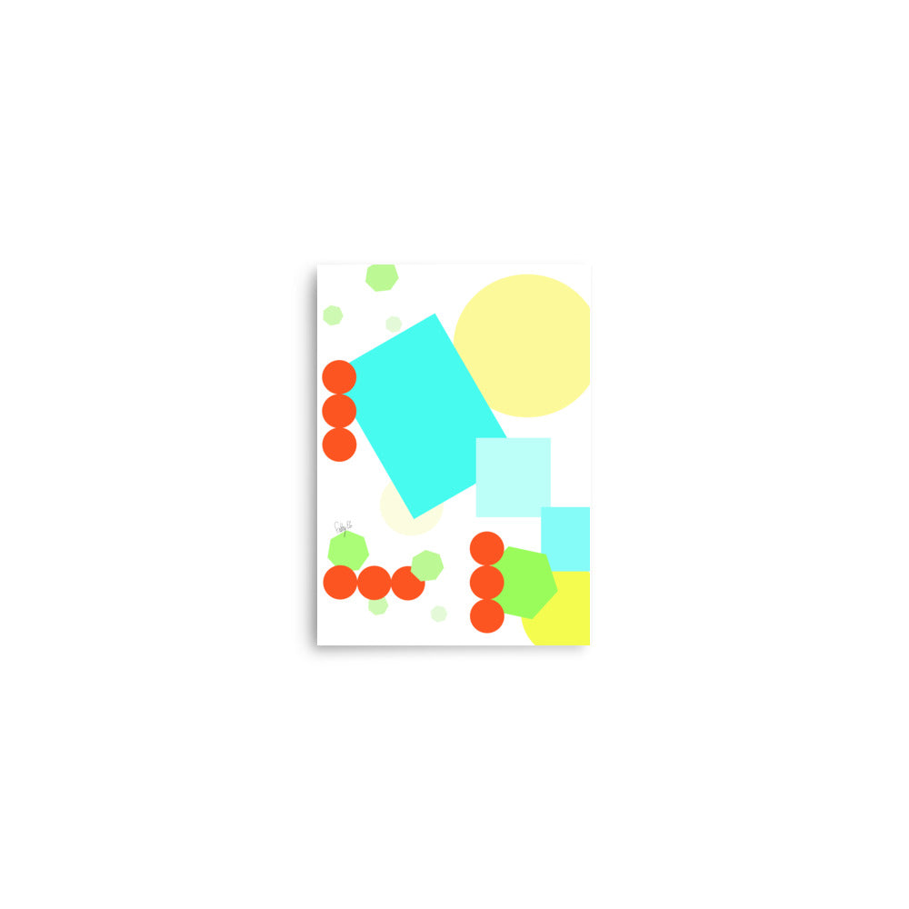 Geometric shapes in white Poster
