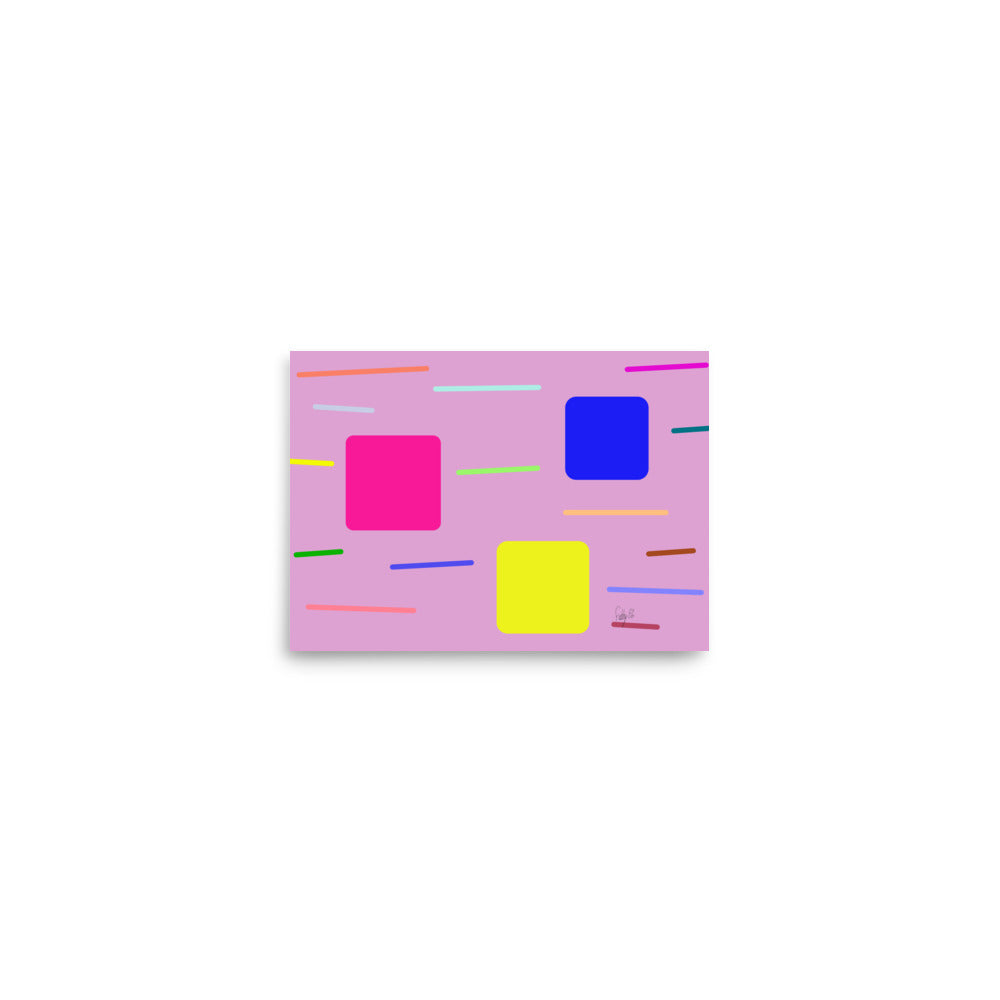 Time zone in a square pink Poster