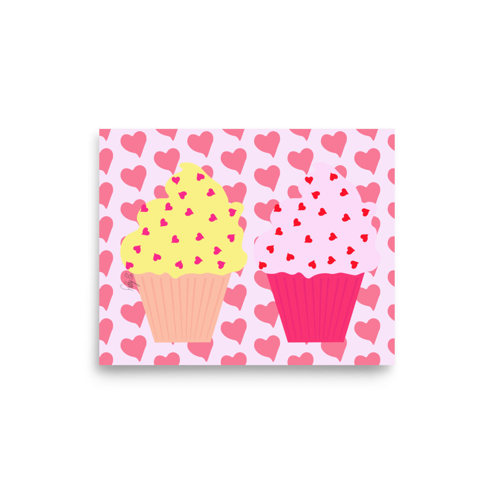 Two cupcakes in love Poster