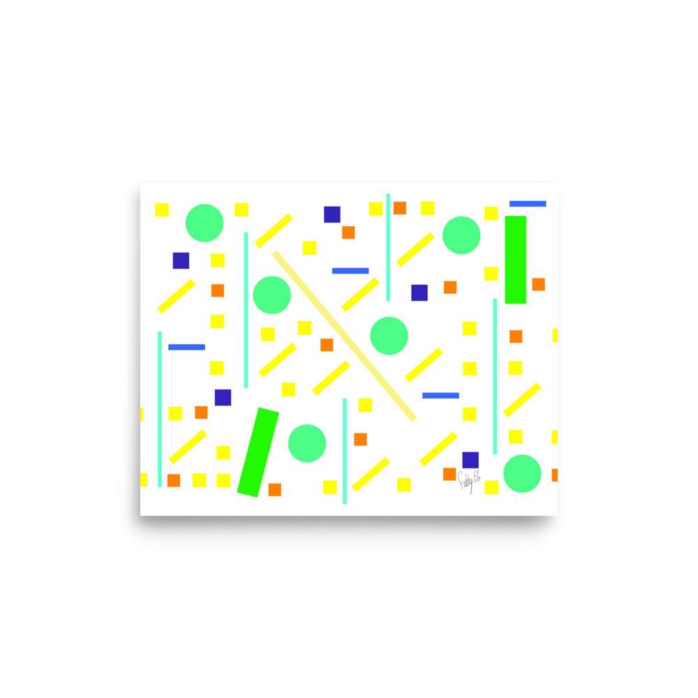 Squares and petite rectangles (white), Poster