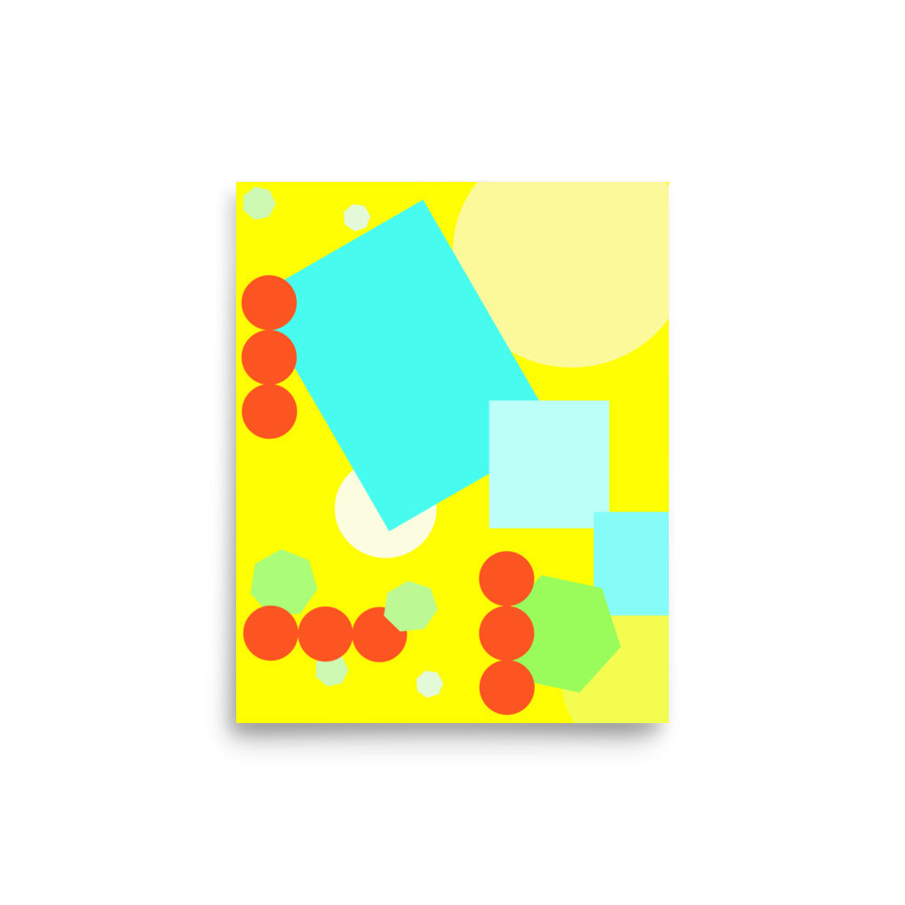 Geometric shapes in yellow Poster