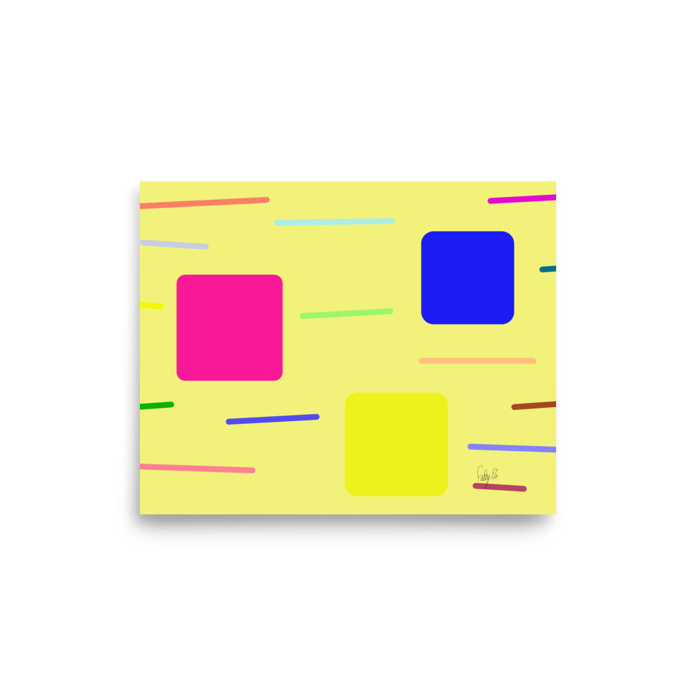 Time zone in a square yellow Poster