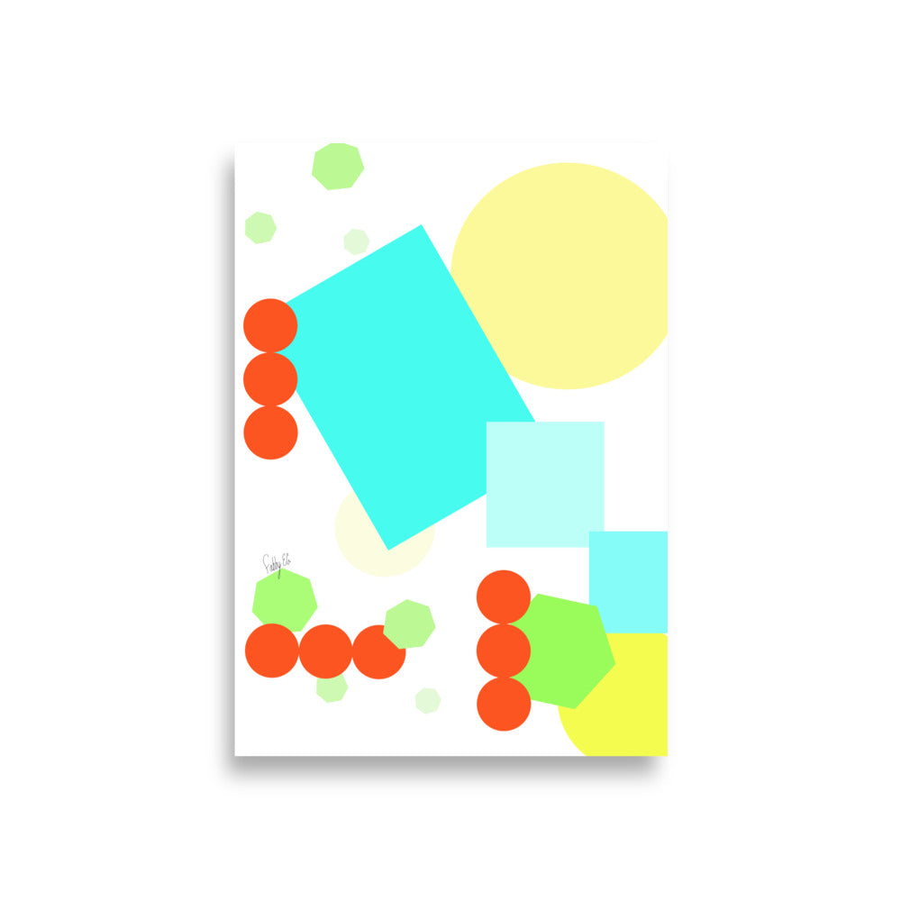 Geometric shapes in white Poster