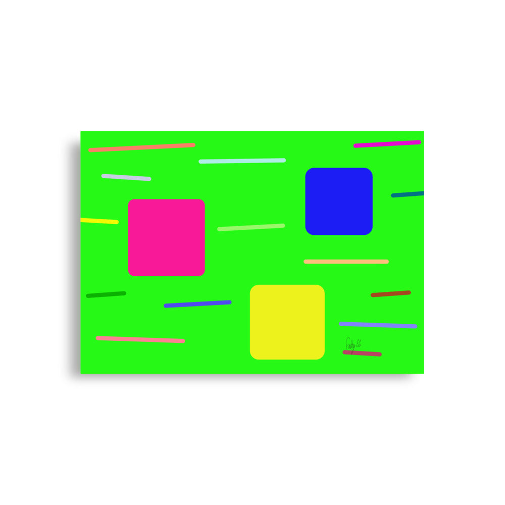 Time zone in a square green Poster