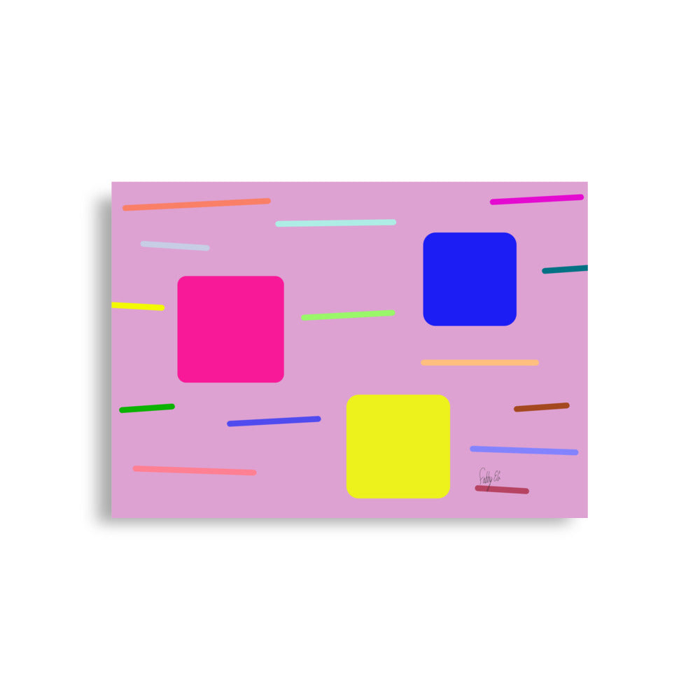 Time zone in a square pink Poster