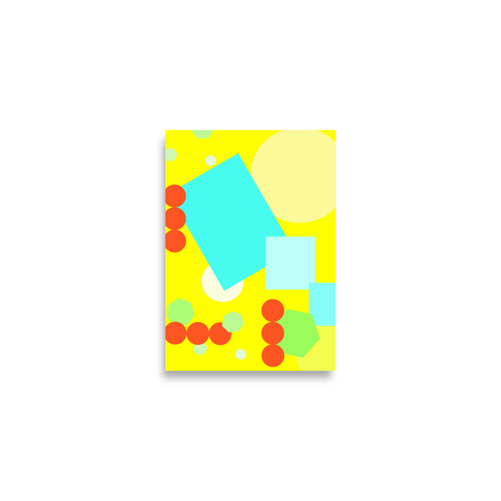 Geometric shapes in yellow Poster